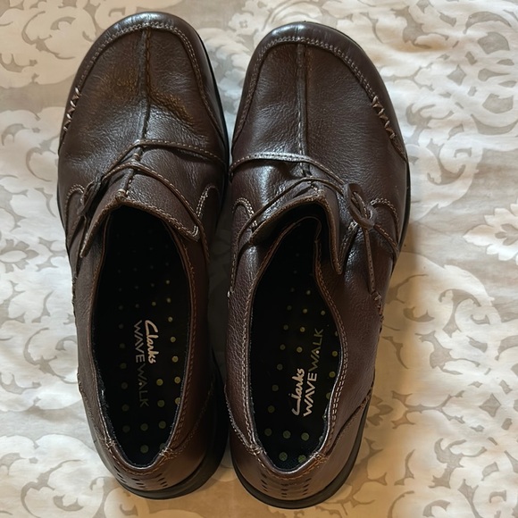 Clarks WaveWalk Brown Leather Shoes - Picture 1 of 6